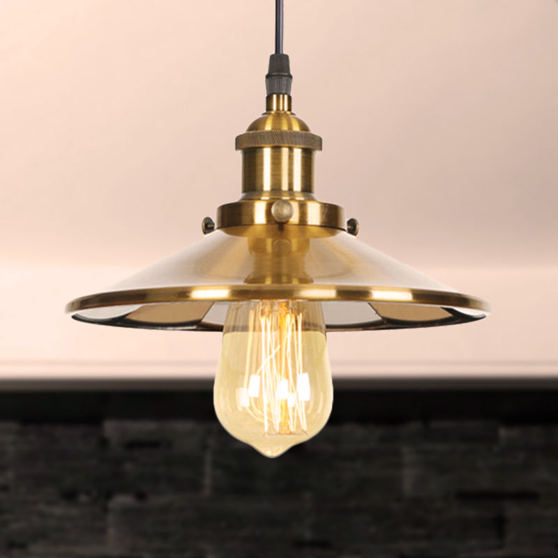 Brass Finish Conic Pendant Light Mid Century Metal 1 Head Indoor Ceiling Lamp with Adjustable Cord Brass Clearhalo 'Art Deco Pendants' 'Cast Iron' 'Ceiling Lights' 'Ceramic' 'Crystal' 'Industrial Pendants' 'Industrial' 'Metal' 'Middle Century Pendants' 'Pendant Lights' 'Pendants' 'Tiffany' Lighting' 249787