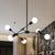 Metallic Black/Gold Chandelier Lighting Bare Bulb 6/8 Lights Industrial Style Ceiling Light Fixture for Bedroom 6 Black Clearhalo 'Cast Iron' 'Ceiling Lights' 'Chandeliers' 'Industrial Chandeliers' 'Industrial' 'Metal' 'Middle Century Chandeliers' 'Rustic Chandeliers' 'Tiffany' Lighting' 249879