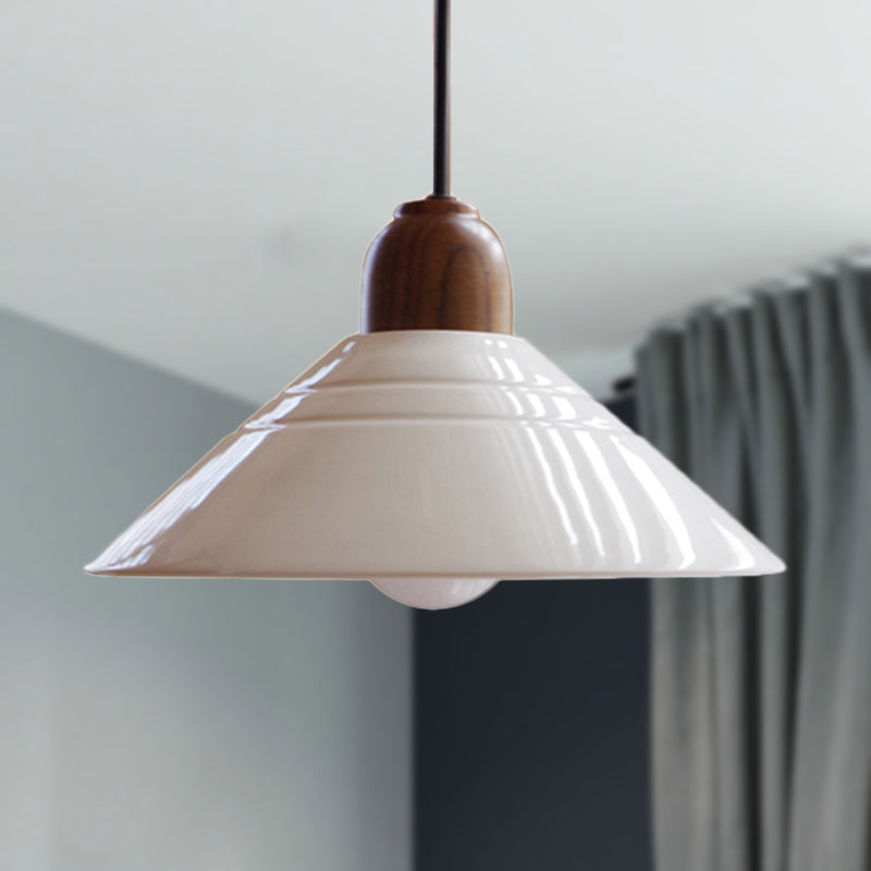White Conic Pendant Lamp Modern Style Ceramic 1 Light Hanging Light Fixture for Dining Room Clearhalo 'Ceiling Lights' 'Modern Pendants' 'Modern' 'Pendant Lights' 'Pendants' Lighting' 249923