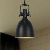 11"/14.5" Width Domed Metallic Ceiling Pendant Industrial 1 Head Coffee Shop Pendant Light Fixture in Black Black 11" Clearhalo 'Art Deco Pendants' 'Black' 'Cast Iron' 'Ceiling Lights' 'Ceramic' 'Crystal' 'Industrial Pendants' 'Industrial' 'Metal' 'Middle Century Pendants' 'Pendant Lights' 'Pendants' 'Rustic Pendants' 'Tiffany' Lighting' 250043