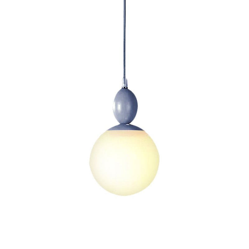 Simple Style Spherical Hanging Light Frosted Glass 1 Light Candy Colored Pendant Light for Kitchen Clearhalo 'Ceiling Lights' 'Close To Ceiling Lights' 'Glass shade' 'Glass' 'Pendant Lights' 'Pendants' Lighting' 250086