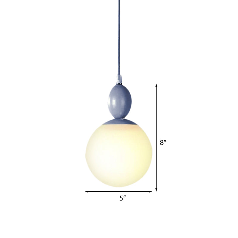 Simple Style Spherical Hanging Light Frosted Glass 1 Light Candy Colored Pendant Light for Kitchen Clearhalo 'Ceiling Lights' 'Close To Ceiling Lights' 'Glass shade' 'Glass' 'Pendant Lights' 'Pendants' Lighting' 250087