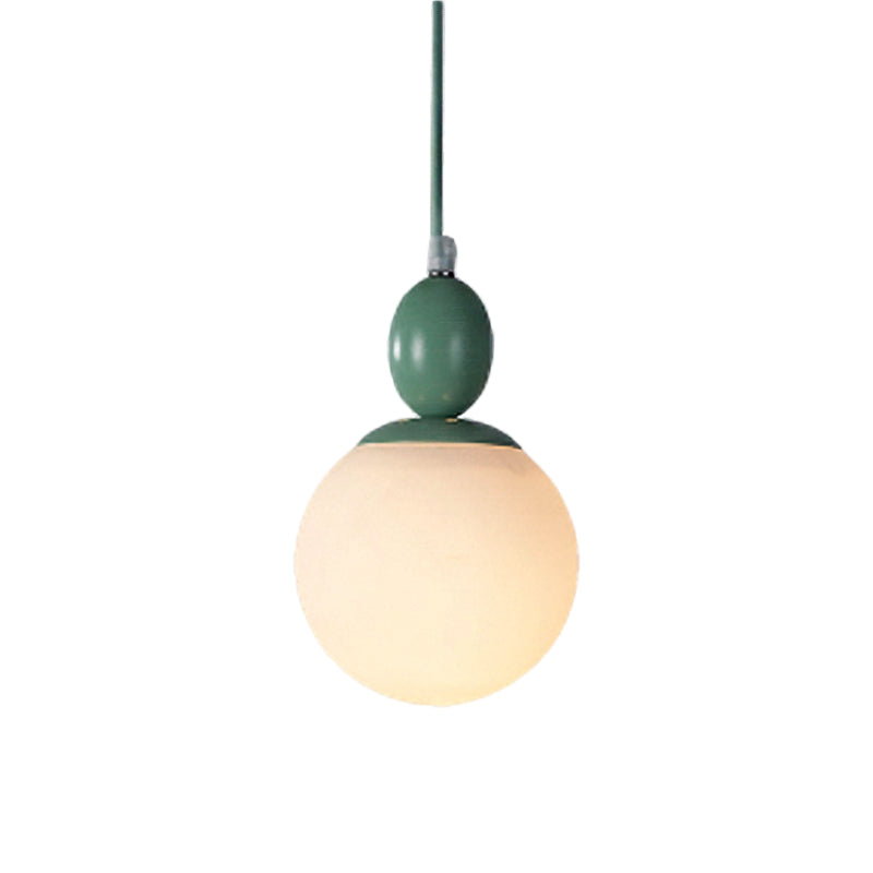 Simple Style Spherical Hanging Light Frosted Glass 1 Light Candy Colored Pendant Light for Kitchen Clearhalo 'Ceiling Lights' 'Close To Ceiling Lights' 'Glass shade' 'Glass' 'Pendant Lights' 'Pendants' Lighting' 250089
