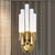 Tubed Frosted Glass Wall Lighting Modern Stylish 1 Light Brass Finish Wall Sconce Lamp for Living Room Brass Clearhalo 'Modern wall lights' 'Modern' 'Wall Lamps & Sconces' 'Wall Lights' Lighting' 250282