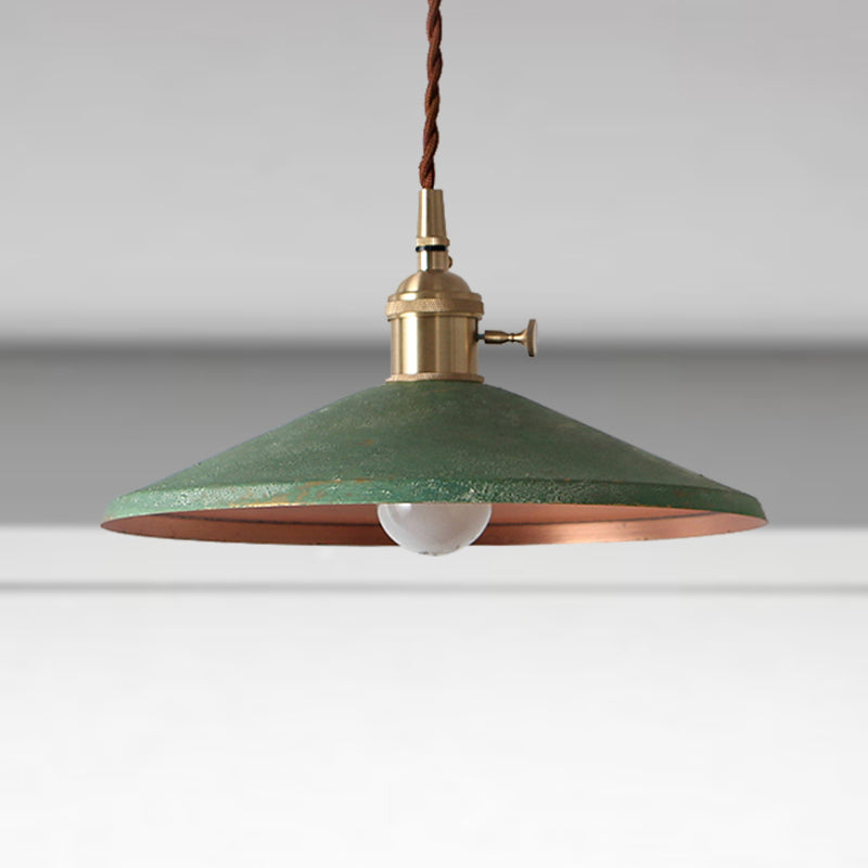 1 Bulb Pendant Light Rustic Style Saucer Shade Metal Hanging Lamp with Adjustable Cord in Silver/Red/Blue Green Clearhalo 'Ceiling Lights' 'Modern Pendants' 'Modern' 'Pendant Lights' 'Pendants' Lighting' 250306