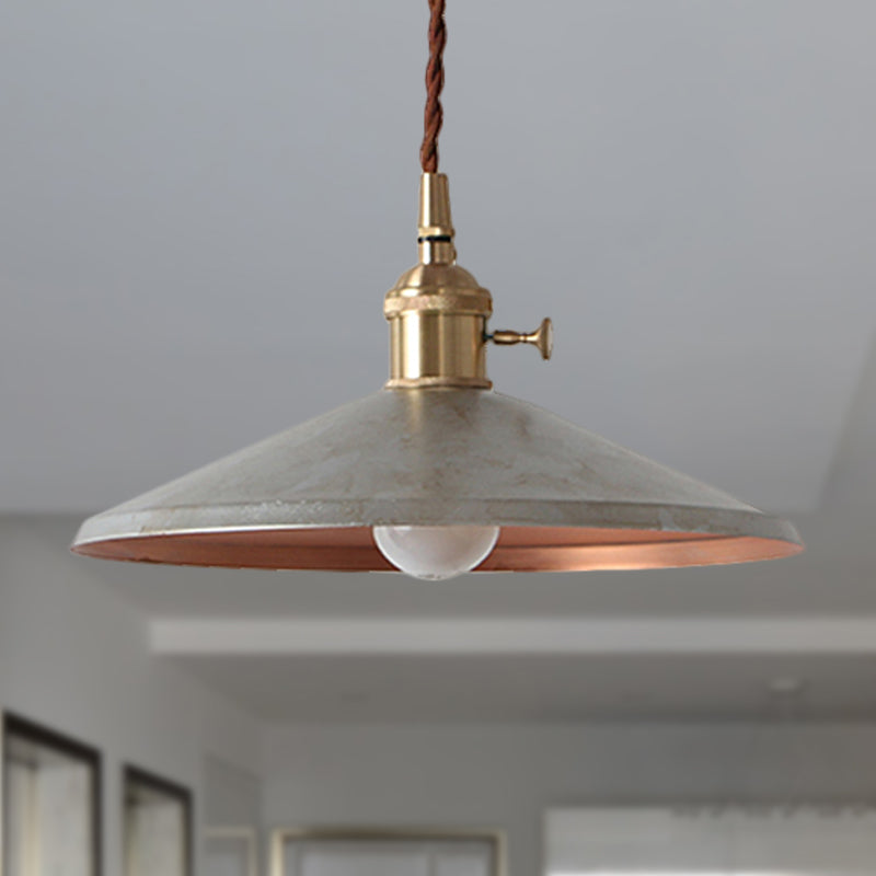 1 Bulb Pendant Light Rustic Style Saucer Shade Metal Hanging Lamp with Adjustable Cord in Silver/Red/Blue Clearhalo 'Ceiling Lights' 'Modern Pendants' 'Modern' 'Pendant Lights' 'Pendants' Lighting' 250309