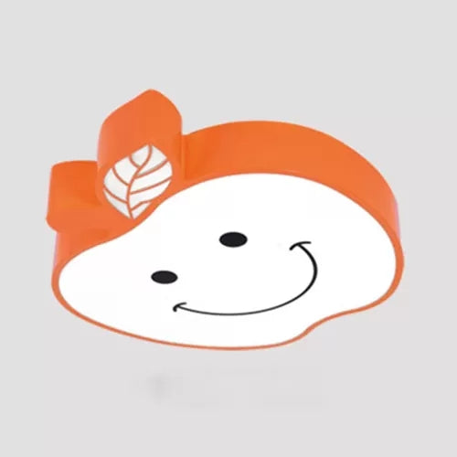 Lovely Smiling Apple Ceiling Light Acrylic Metal Flush Mount Light for Child Bedroom Orange Clearhalo 'Ceiling Lights' 'Close To Ceiling Lights' 'Close to ceiling' 'Flush mount' Lighting' 25034
