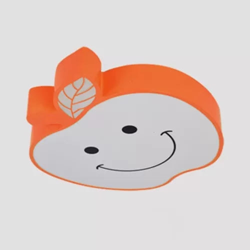 Lovely Smiling Apple Ceiling Light Acrylic Metal Flush Mount Light for Child Bedroom Clearhalo 'Ceiling Lights' 'Close To Ceiling Lights' 'Close to ceiling' 'Flush mount' Lighting' 25035