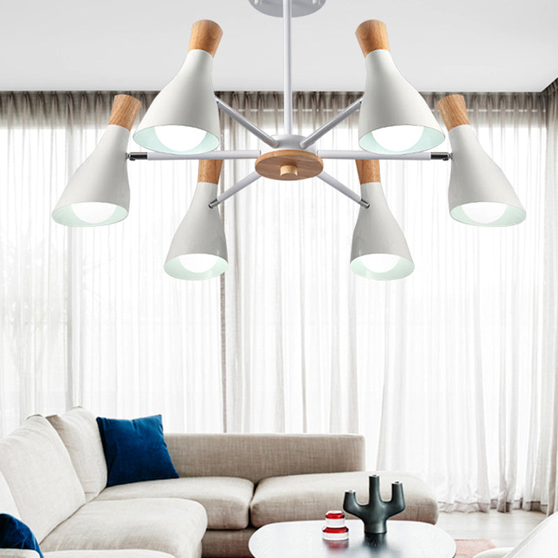 6 Lights Bottle Hanging Light Nordic Style Metal Chandelier for Girls Bedroom Cloth Shop Clearhalo 'Ceiling Lights' 'Chandeliers' Lighting' options 250367