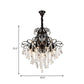 Teardrop Crystal Chandelier Light Vintage 3/7 Lights Black Ceiling Hanging Fixture with Curved Arms Clearhalo 'Ceiling Lights' 'Chandeliers' 'Modern Chandeliers' 'Modern' Lighting' 250442