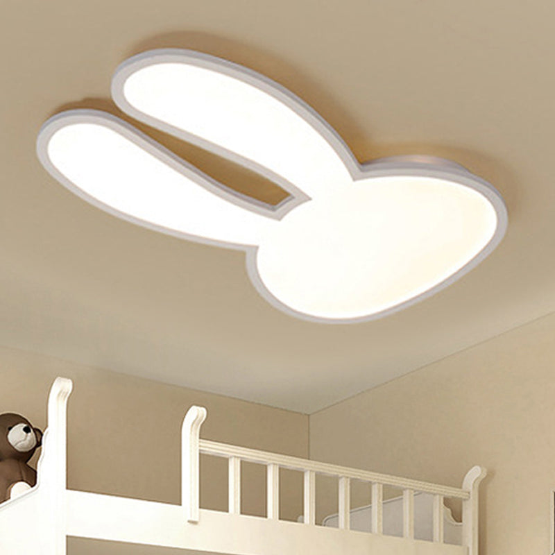 Macaron Loft Bunny Ceiling Lamp Acrylic Eye-Caring LED Ceiling Mount Light for Baby Girl Room Clearhalo 'Ceiling Lights' 'Close To Ceiling Lights' 'Close to ceiling' 'Flush mount' Lighting' 250627