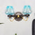 Mushroom Blue Glass Wall Mounted Lamp Modern 2 Bulbs Bedroom Sconce Light in Black Blue Clearhalo 'Cast Iron' 'Glass' 'Industrial' 'Modern wall lights' 'Modern' 'Tiffany' 'Traditional wall lights' 'Wall Lamps & Sconces' 'Wall Lights' Lighting' 250752