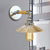 1 Light Clear Ribbed Glass Wall Sconce Light Industrial Chrome Cone Living Room Lighting Fixture, 8"/4"/6" Wide Wooden Arm Clear Clearhalo 'Cast Iron' 'Glass' 'Industrial wall lights' 'Industrial' 'Middle century wall lights' 'Modern' 'Tiffany' 'Traditional wall lights' 'Wall Lamps & Sconces' 'Wall Lights' Lighting' 250794