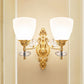 Modernist Cone Wall Mount Light Glass 1/2 Lights Bedroom Sconce Light with Crystal Accent in Gold Clearhalo 'Modern wall lights' 'Modern' 'Wall Lamps & Sconces' 'Wall Lights' Lighting' 250881