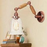 One Bulb Wall Light with Flared Shade Clear Prismatic Glass Farmhouse Bedroom Sconce Lighting Fixture Clearhalo 'Cast Iron' 'Glass' 'Industrial wall lights' 'Industrial' 'Middle century wall lights' 'Modern' 'Tiffany' 'Traditional wall lights' 'Wall Lamps & Sconces' 'Wall Lights' Lighting' 250888