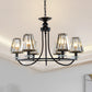 Prismatic Crystal Tapered Chandelier Light Vintage 4/6/8 Lights Black Hanging Ceiling Light 6 Black Clearhalo 'Ceiling Lights' 'Chandeliers' 'Modern Chandeliers' 'Modern' Lighting' 250983
