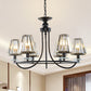 Prismatic Crystal Tapered Chandelier Light Vintage 4/6/8 Lights Black Hanging Ceiling Light Clearhalo 'Ceiling Lights' 'Chandeliers' 'Modern Chandeliers' 'Modern' Lighting' 250984