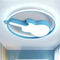 Circle Game Room Flush Mount Light with Guitar Acrylic Creative LED Ceiling Light in Candy Color Blue Clearhalo 'Ceiling Lights' 'Close To Ceiling Lights' 'Close to ceiling' 'Flush mount' Lighting' 251192