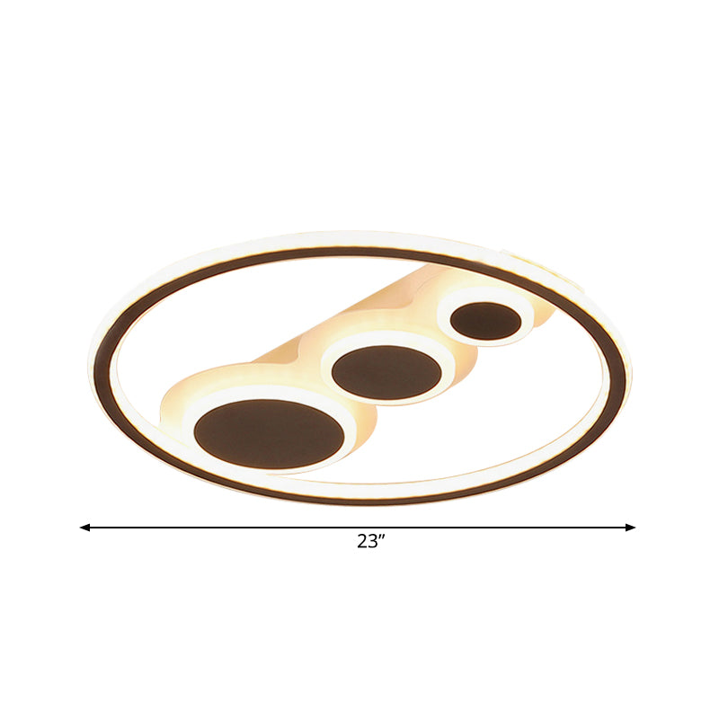 Contemporary Black LED Ceiling Mount Light Small Circle Acrylic Ceiling Lamp for Hotel Kitchen Clearhalo 'Ceiling Lights' 'Close To Ceiling Lights' 'Close to ceiling' 'Flush mount' Lighting' 251286