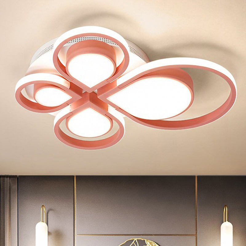 Living Room Flower Ceiling Light Fixture Acrylic Modern Flush Mount Ceiling Light Pink Clearhalo 'Ceiling Lights' 'Close To Ceiling Lights' 'Close to ceiling' Lighting' 251419