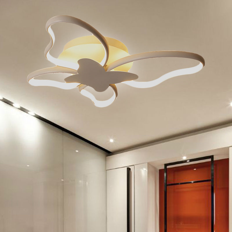 Bedroom Butterfly Shape LED Ceiling Light Acrylic Modern Flush Mount Ceiling Light - Clearhalo - 'Ceiling Lights' - 'Close To Ceiling Lights' - 'Close to ceiling' - 'Semi-flushmount' - Lighting' - 251436