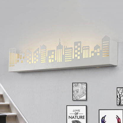 City View Living Room Wall Light Metal Modern Stylish Monochrome LED Sconce Light White Clearhalo 'Wall Lamps & Sconces' 'Wall Lights' Lighting' 251468