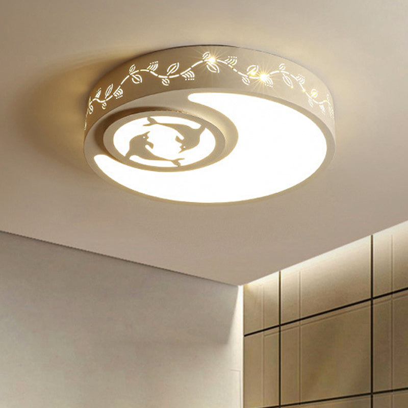 Art Deco Flush Mount Ceiling Light Acrylic Ceiling Light Fixture in White for Kid Bedroom White A Clearhalo 'Ceiling Lights' 'Close To Ceiling Lights' 'Close to ceiling' 'Flush mount' Lighting' 251470