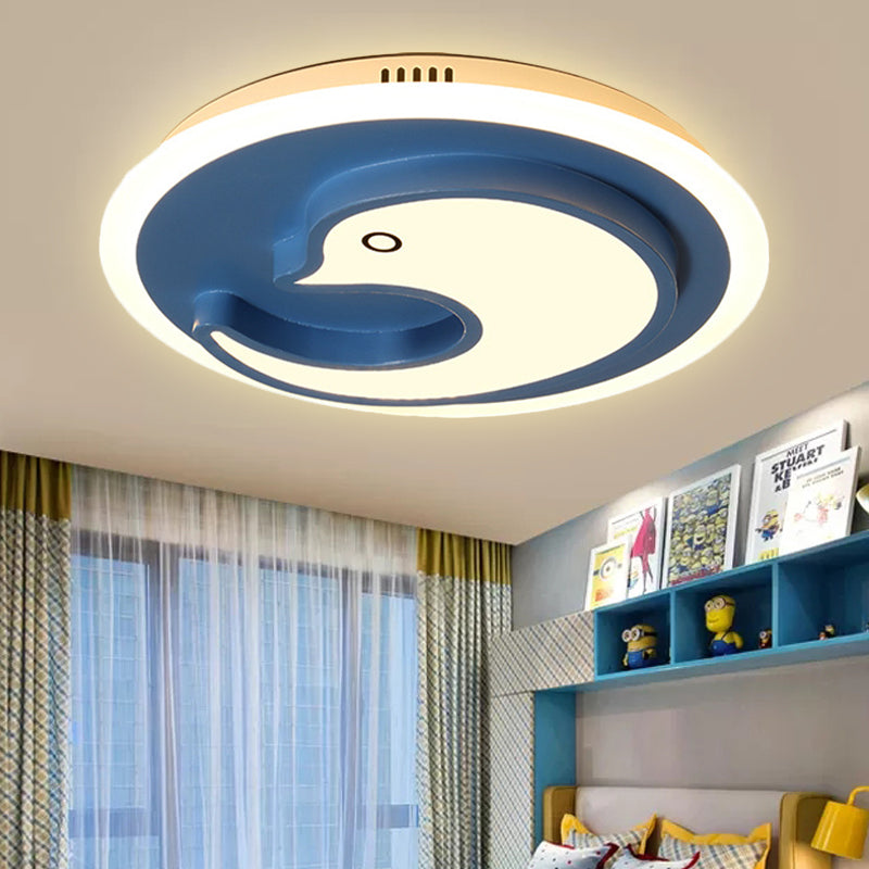 Little Dolphin Ceiling Mount Light Modern Style Metal Ceiling Lamp in Blue for Teen Clearhalo 'Ceiling Lights' 'Close To Ceiling Lights' 'Close to ceiling' 'Flush mount' Lighting' 251481