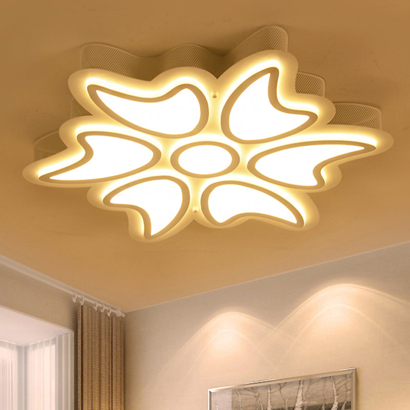 Bedroom Ceiling Light Fixture Acrylic Designer in White Flush Mount Ceiling Fixture White Warm C Clearhalo 'Ceiling Lights' 'Close To Ceiling Lights' 'Close to ceiling' 'Flush mount' Lighting' 251489