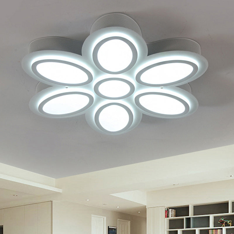 Bedroom Ceiling Light Fixture Acrylic Designer in White Flush Mount Ceiling Fixture White White B Clearhalo 'Ceiling Lights' 'Close To Ceiling Lights' 'Close to ceiling' 'Flush mount' Lighting' 251490