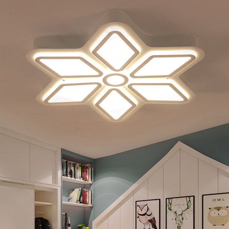 Bedroom Ceiling Light Fixture Acrylic Designer in White Flush Mount Ceiling Fixture White A Clearhalo 'Ceiling Lights' 'Close To Ceiling Lights' 'Close to ceiling' 'Flush mount' Lighting' 251491