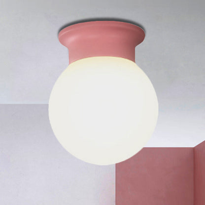 Nordic Design Orb Ceiling Mount Light 1 Head Acrylic Ceiling Lamp for Hallway Pink Clearhalo 'Ceiling Lights' 'Close To Ceiling Lights' 'Close to ceiling' 'Flush mount' Lighting' 251515