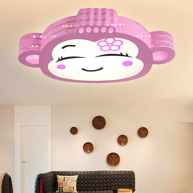Bedroom Animal Flush Mount Ceiling Light Acrylic Cartoon LED Flush Ceiling Lights Pink Clearhalo 'Ceiling Lights' 'Close To Ceiling Lights' 'Close to ceiling' 'Flush mount' Lighting' 251553