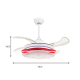 Pink Drum Ceiling Light with Blade One Head Modern Metal Fan Ceiling for Child Bedroom Clearhalo 'Ceiling Fans with Lights' 'Ceiling Fans' 'Kids Ceiling Fans' 'Kids' Lighting' 251634