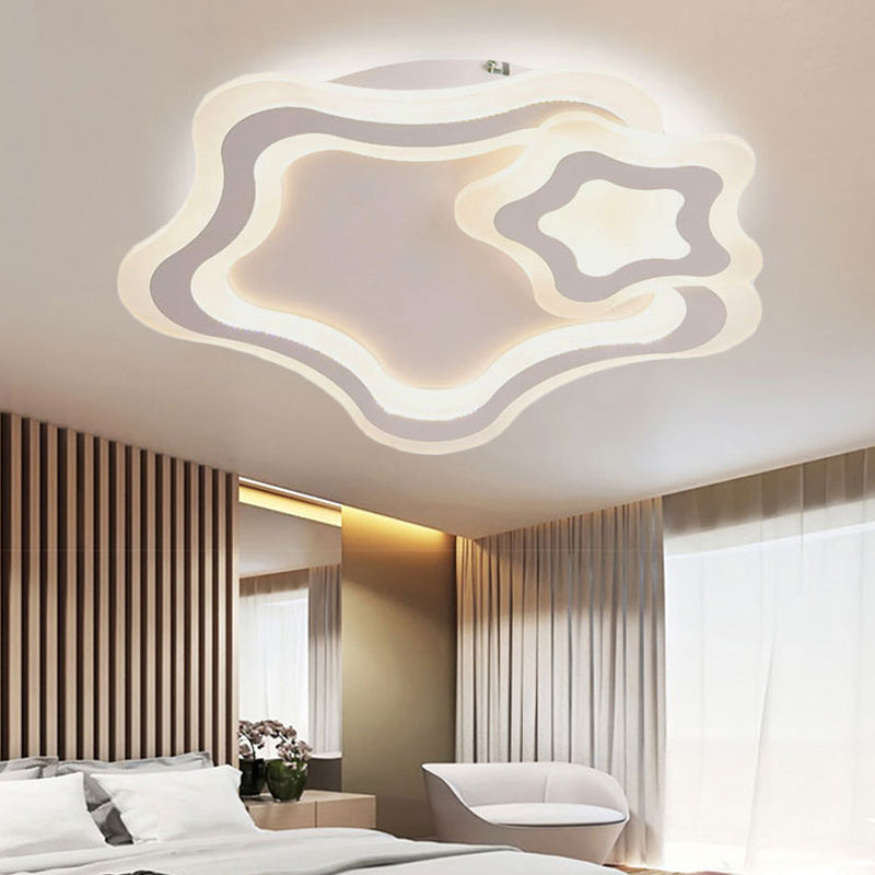 Designer Flush Mount Ceiling Light with Star Acrylic LED Flush Ceiling Lights for Bedroom Clearhalo 'Ceiling Lights' 'Close To Ceiling Lights' 'Close to ceiling' 'Flush mount' Lighting' 251695