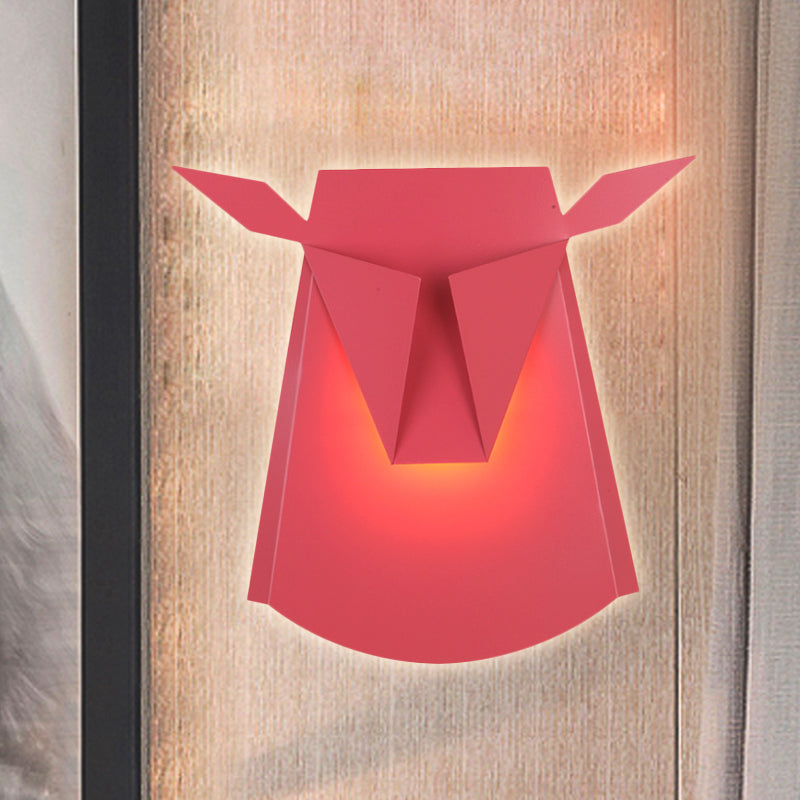 Metal Ox Head Wall Light Kitchen Living Room Animal Sconce Light with Warm Lighting Red Clearhalo 'Wall Lamps & Sconces' 'Wall Lights' Lighting' 251727