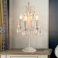 Luxurious Style Candle Desk Light 4 Heads Metal Table Lamp with Crystal Deco in White for Adult Bedroom Clearhalo 'Lamps' 'Table Lamps' Lighting' 251779