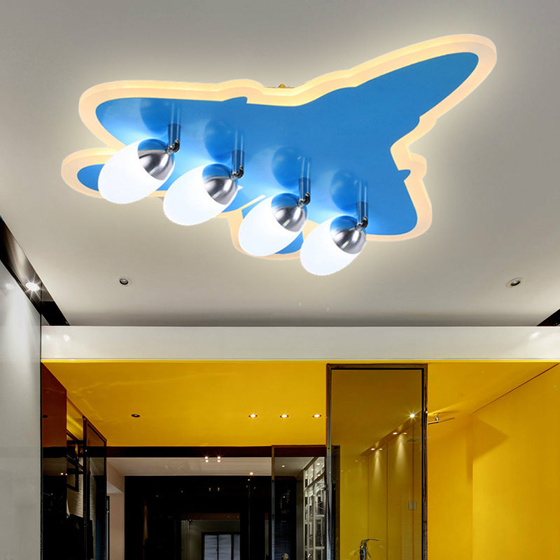 Cartoon Airplane Flush Mount Ceiling Light Acrylic Ceiling Light Fixture in Blue for Kindergarten Clearhalo 'Ceiling Lights' 'Close To Ceiling Lights' 'Close to ceiling' Lighting' 251785