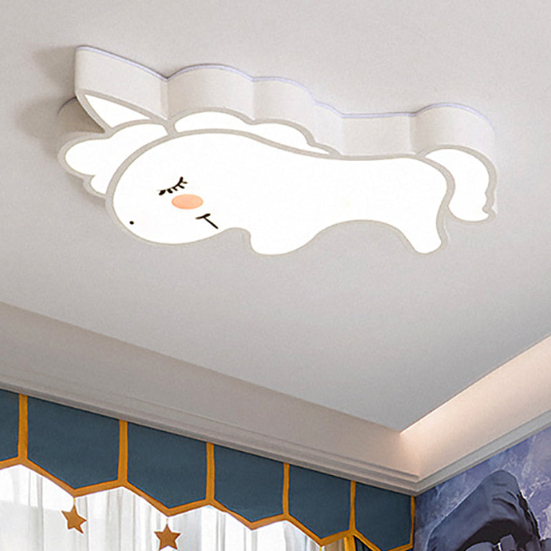 Kindergarten Animal Flush Mount Ceiling Light Acrylic Cartoon LED Ceiling Light Fixture in White White B Clearhalo 'Ceiling Lights' 'Close To Ceiling Lights' 'Close to ceiling' 'Flush mount' Lighting' 251791