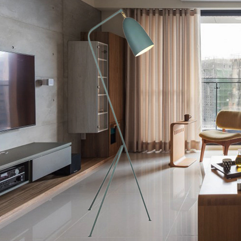 One Bulb Domed Shade Floor Light Macaron Loft Metal Floor Light with Candy Color for Meeting Room Clearhalo 'Floor Lamps' 'Lamps' Lighting' 251820