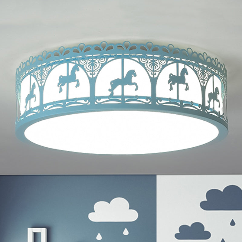 Acrylic Circular Flush Mount Ceiling Fixture Modern Contemporary Ceiling Light for Kid Bedroom Blue Clearhalo 'Ceiling Lights' 'Close To Ceiling Lights' 'Close to ceiling' 'Flush mount' Lighting' 251823