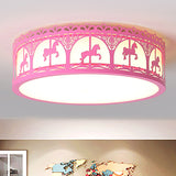 Acrylic Circular Flush Mount Ceiling Fixture Modern Contemporary Ceiling Light for Kid Bedroom Pink Warm Clearhalo 'Ceiling Lights' 'Close To Ceiling Lights' 'Close to ceiling' 'Flush mount' Lighting' 251825
