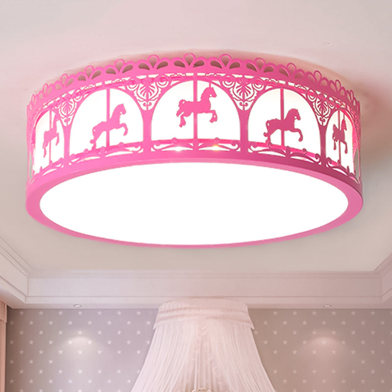 Acrylic Circular Flush Mount Ceiling Fixture Modern Contemporary Ceiling Light for Kid Bedroom Pink White Clearhalo 'Ceiling Lights' 'Close To Ceiling Lights' 'Close to ceiling' 'Flush mount' Lighting' 251826