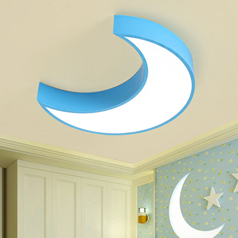 Crescent Child Bedroom Ceiling Mount Light Acrylic Lovely Ceiling Fixture Light Blue Clearhalo 'Ceiling Lights' 'Close To Ceiling Lights' 'Close to ceiling' 'Flush mount' Lighting' 251847