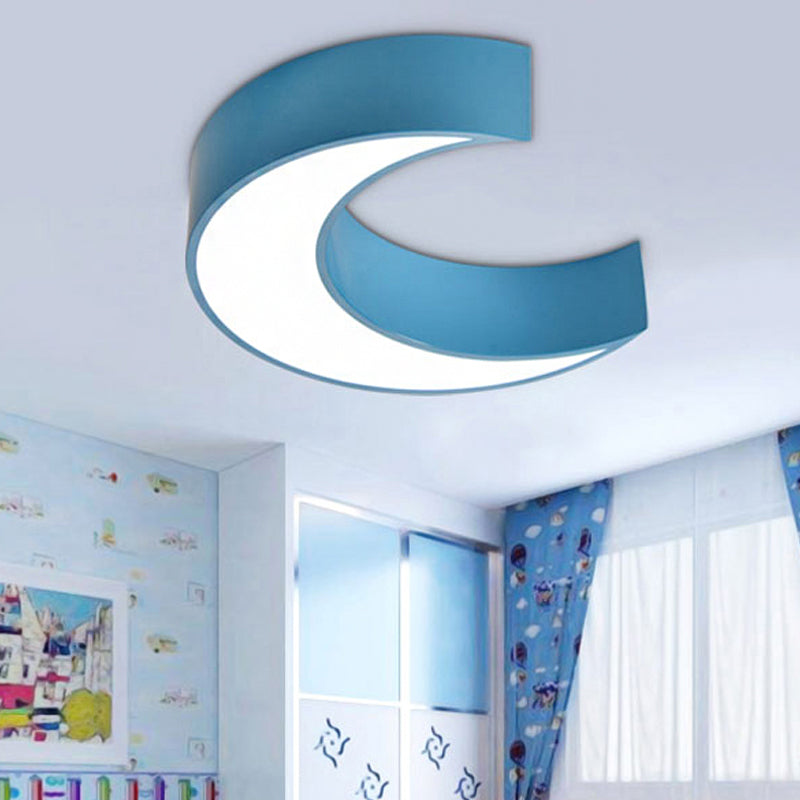 Crescent Child Bedroom Ceiling Mount Light Acrylic Lovely Ceiling Fixture Light Clearhalo 'Ceiling Lights' 'Close To Ceiling Lights' 'Close to ceiling' 'Flush mount' Lighting' 251848