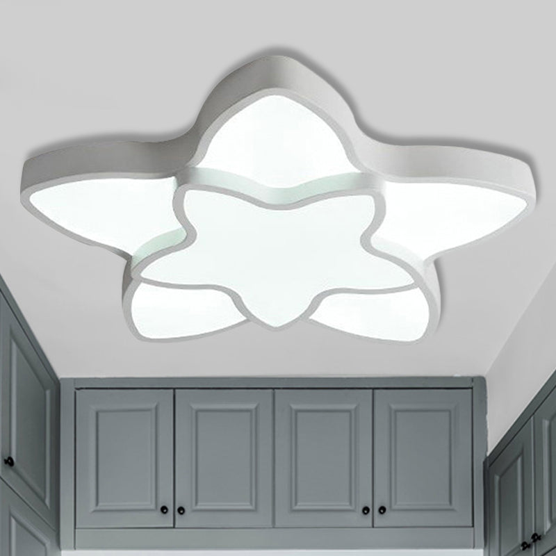 Cartoon Star Shape Flush Ceiling Light Fixture Acrylic Ceiling Light Fixture for Kindergarten White Clearhalo 'Ceiling Lights' 'Close To Ceiling Lights' 'Close to ceiling' 'Flush mount' Lighting' 251866