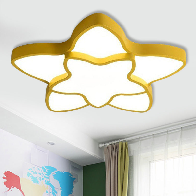 Cartoon Star Shape Flush Ceiling Light Fixture Acrylic Ceiling Light Fixture for Kindergarten Yellow Clearhalo 'Ceiling Lights' 'Close To Ceiling Lights' 'Close to ceiling' 'Flush mount' Lighting' 251868