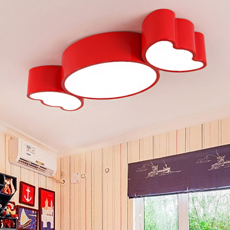 Modern Ceiling Light Fixture LED, Sugar Shape Flush Mount Lighting for Kids Room, White, L:23.5in W:11in H:3.5in Red Clearhalo 'Ceiling Lights' 'Close To Ceiling Lights' 'Close to ceiling' 'Flush mount' Lighting' 251908
