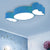 Modern Ceiling Light Fixture LED, Sugar Shape Flush Mount Lighting for Kids Room, White, L:23.5in W:11in H:3.5in Blue Clearhalo 'Ceiling Lights' 'Close To Ceiling Lights' 'Close to ceiling' 'Flush mount' Lighting' 251910