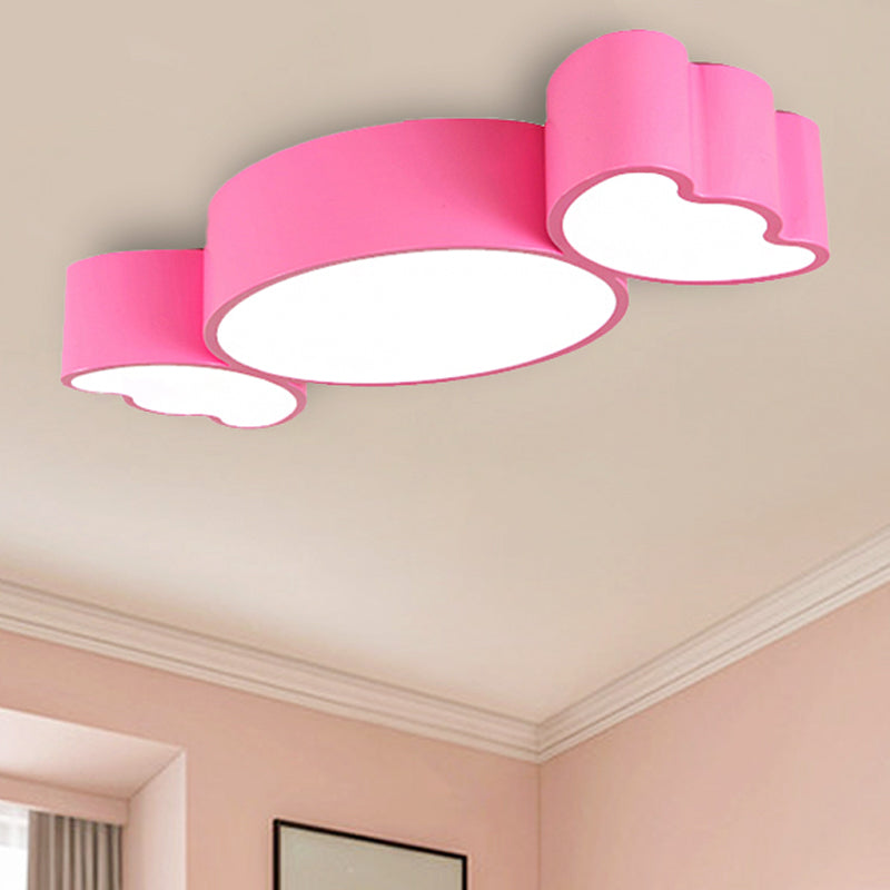 Modern Ceiling Light Fixture LED, Sugar Shape Flush Mount Lighting for Kids Room, White, L:23.5in W:11in H:3.5in Pink Clearhalo 'Ceiling Lights' 'Close To Ceiling Lights' 'Close to ceiling' 'Flush mount' Lighting' 251912